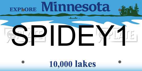 SPIDEY1 Minnesota License Plate
