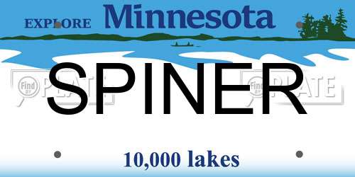 SPINER Minnesota License Plate