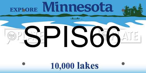 SPIS66 Minnesota License Plate