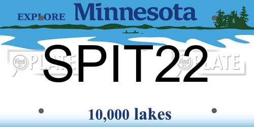 SPIT22 Minnesota License Plate