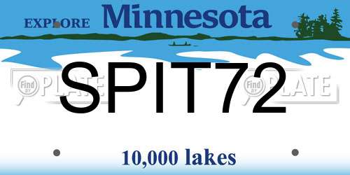 SPIT72 Minnesota License Plate