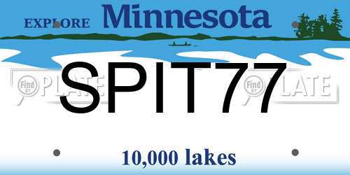 SPIT77 Minnesota License Plate