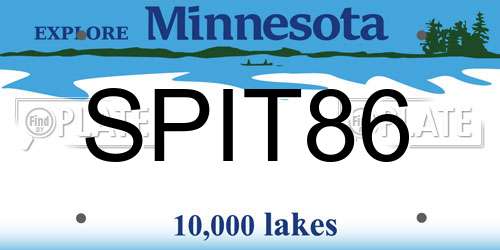 SPIT86 Minnesota License Plate