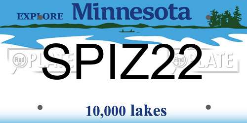 SPIZ22 Minnesota License Plate