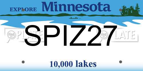 SPIZ27 Minnesota License Plate