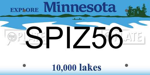 SPIZ56 Minnesota License Plate
