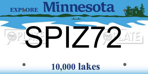 SPIZ72 Minnesota License Plate