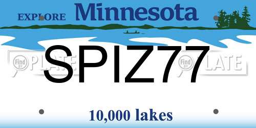 SPIZ77 Minnesota License Plate