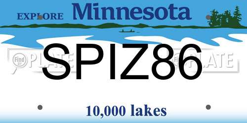 SPIZ86 Minnesota License Plate