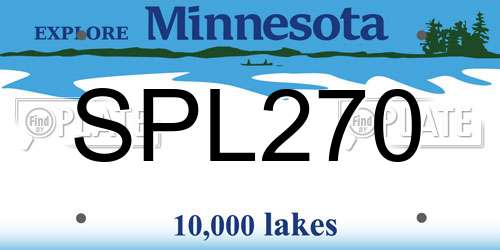 SPL270 Minnesota License Plate