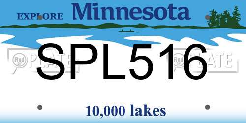 SPL516 Minnesota License Plate