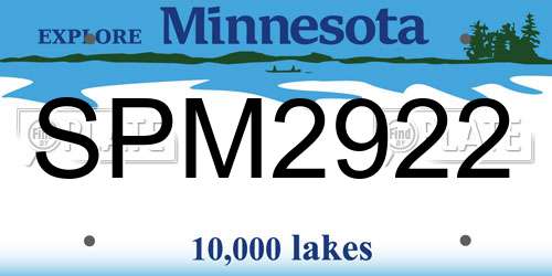 SPM2922 Minnesota License Plate