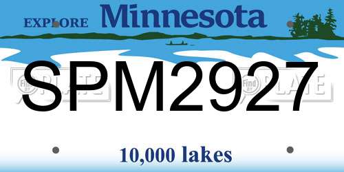 SPM2927 Minnesota License Plate