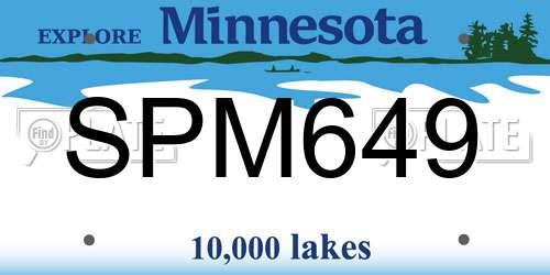 SPM649 Minnesota License Plate