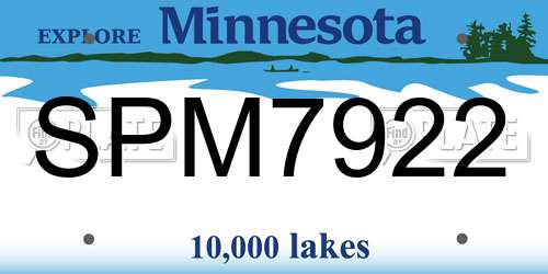 SPM7922 Minnesota License Plate
