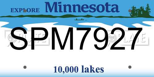 SPM7927 Minnesota License Plate