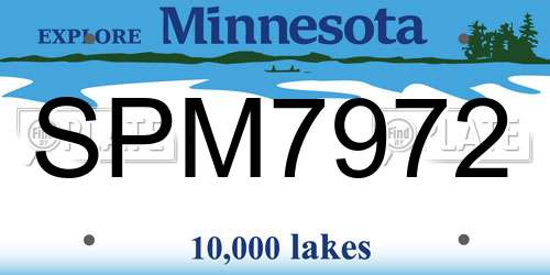 SPM7972 Minnesota License Plate