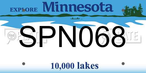 SPN068 Minnesota License Plate