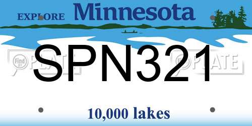 SPN321 Minnesota License Plate