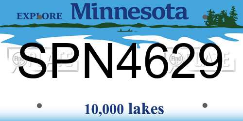 SPN4629 Minnesota License Plate
