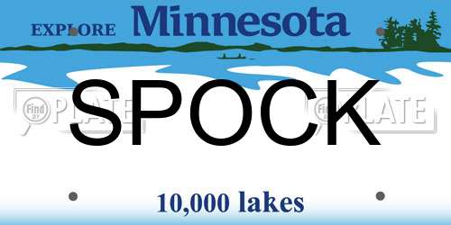 SPOCK Minnesota License Plate