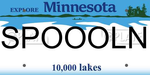 SPOOOLN Minnesota License Plate