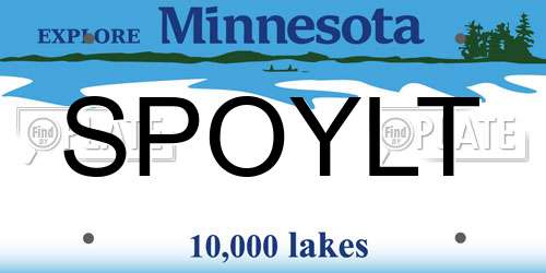 SPOYLT Minnesota License Plate