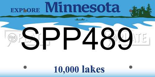 SPP489 Minnesota License Plate