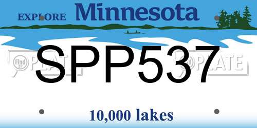 SPP537 Minnesota License Plate