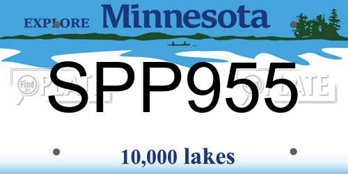 SPP955 Minnesota License Plate