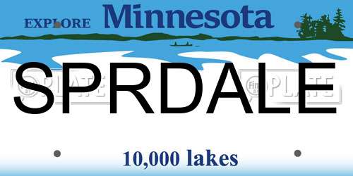 SPRDALE Minnesota License Plate