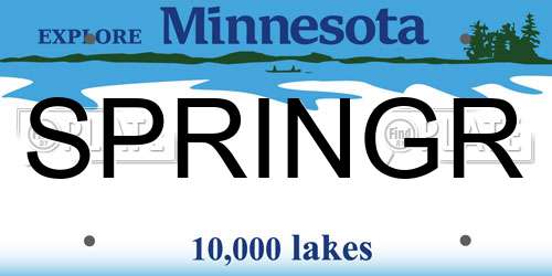 SPRINGR Minnesota License Plate