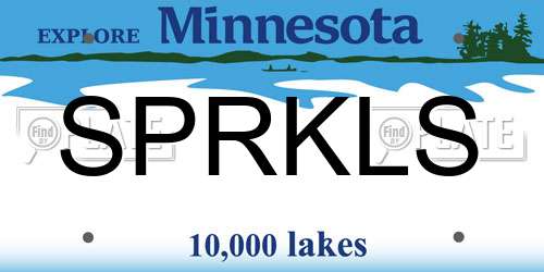 SPRKLS Minnesota License Plate