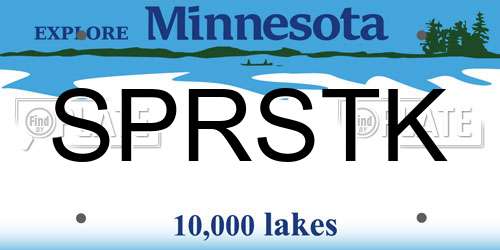 SPRSTK Minnesota License Plate