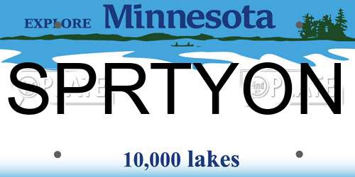 SPRTYON Minnesota License Plate