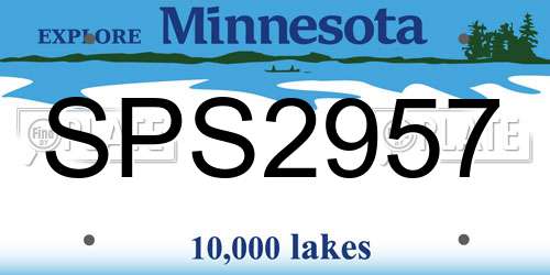 SPS2957 Minnesota License Plate