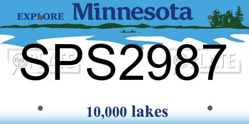 SPS2987 Minnesota License Plate
