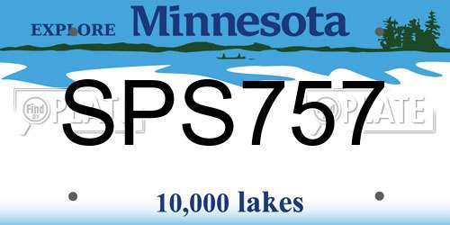 SPS757 Minnesota License Plate