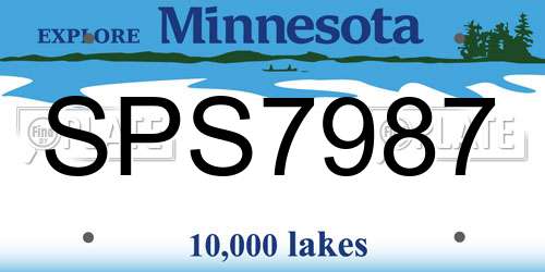 SPS7987 Minnesota License Plate