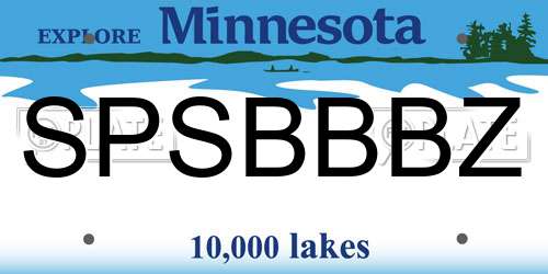 SPSBBBZ Minnesota License Plate
