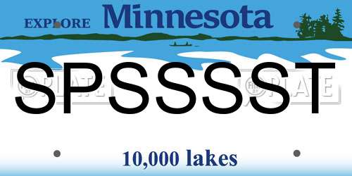 SPSSSST Minnesota License Plate