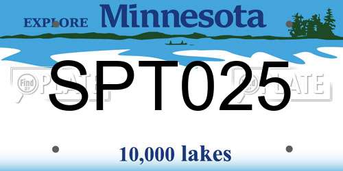 SPT025 Minnesota License Plate