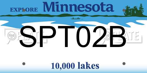 SPT02B Minnesota License Plate