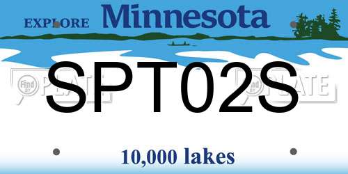 SPT02S Minnesota License Plate