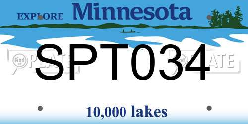 SPT034 Minnesota License Plate