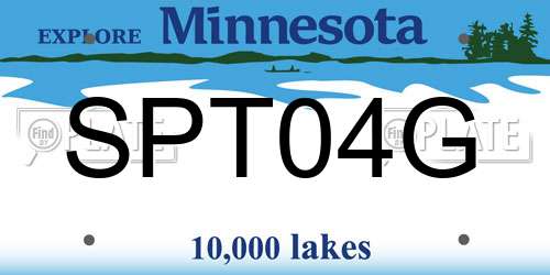 SPT04G Minnesota License Plate