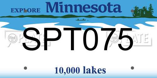 SPT075 Minnesota License Plate