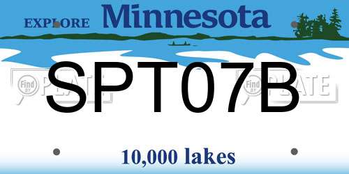 SPT07B Minnesota License Plate