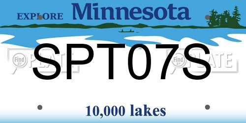 SPT07S Minnesota License Plate