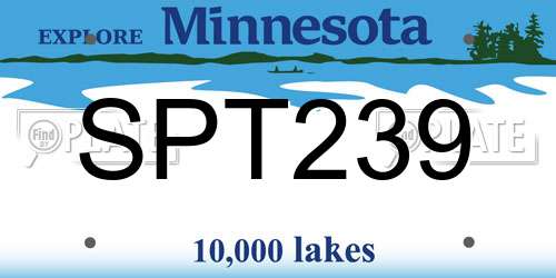 SPT239 Minnesota License Plate